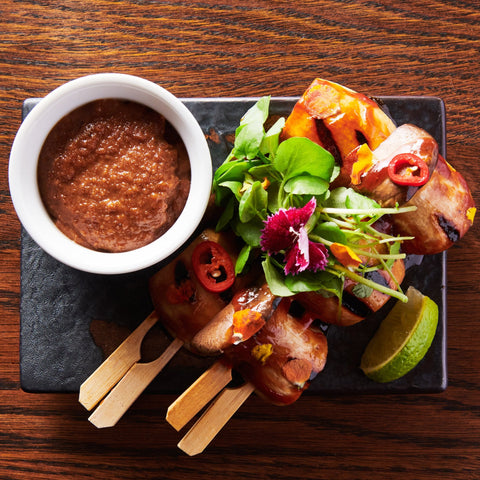 5. SATE JAMUR TIRAM  King Oster svampesatay serveret med tamarind sauce, 3 stk.